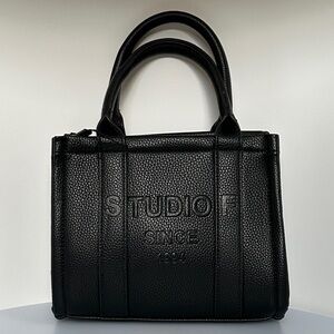 Studio F Black Embossed Satchel